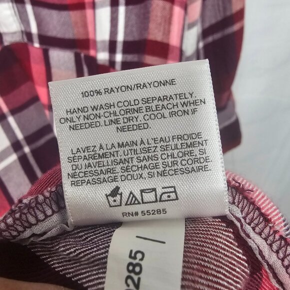 Express Flannel Tunic Plaid Purple Casual Punk Grunge L - Picture 9 of 10